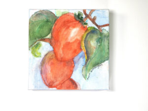Persimmon Cascade, by Robin Worthington (Watercolor & Colored Pencil)